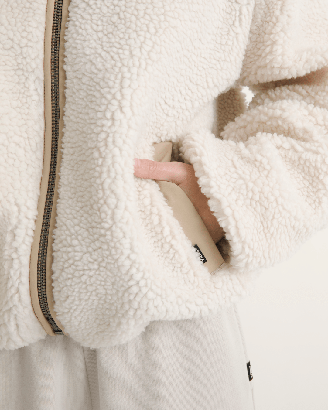 Vans Misty Fog High Pile Jacket in Egret Beige
