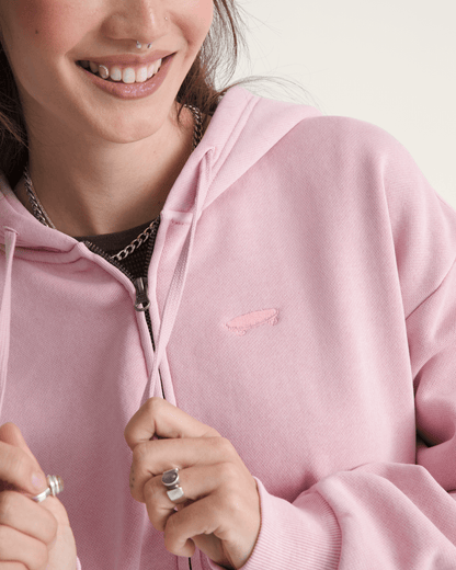 Vans Salton Washed Full Zip Hoodie in CORAL BLUSH
