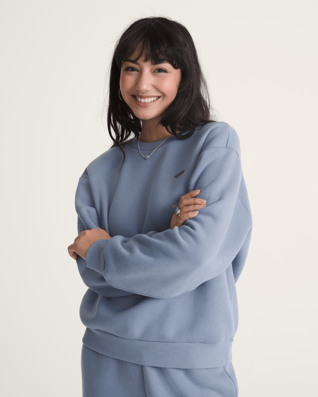 Vans Salton Crew Sweatshirt in Glacial Slate Blue