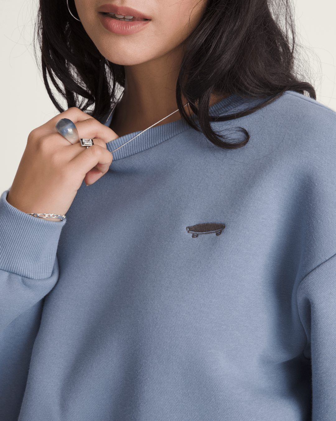 Vans Salton Crew Sweatshirt in Glacial Slate Blue