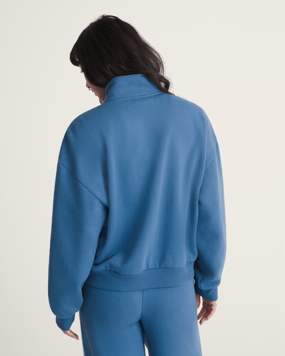 Vans Script Logo Mock Neck Sweatshirt in True Navy Blue