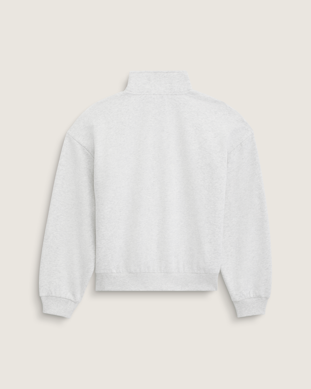 Vans Script Logo Mock Neck Sweatshirt in White Heather