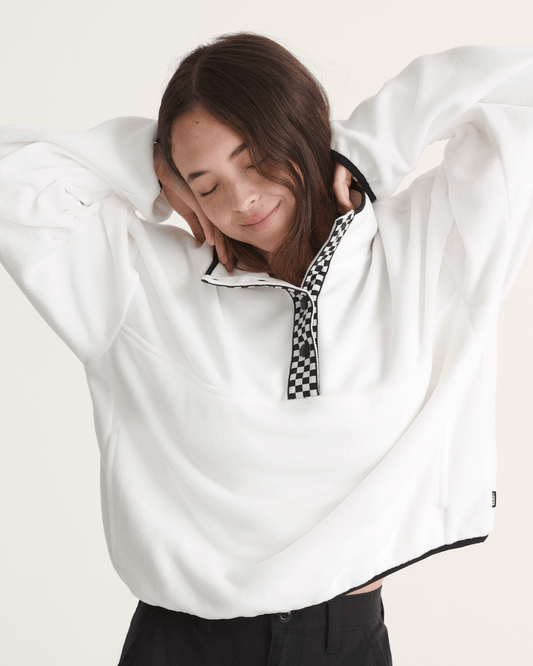 Vans Check Mark Polar Sweatshirt in Egret White
