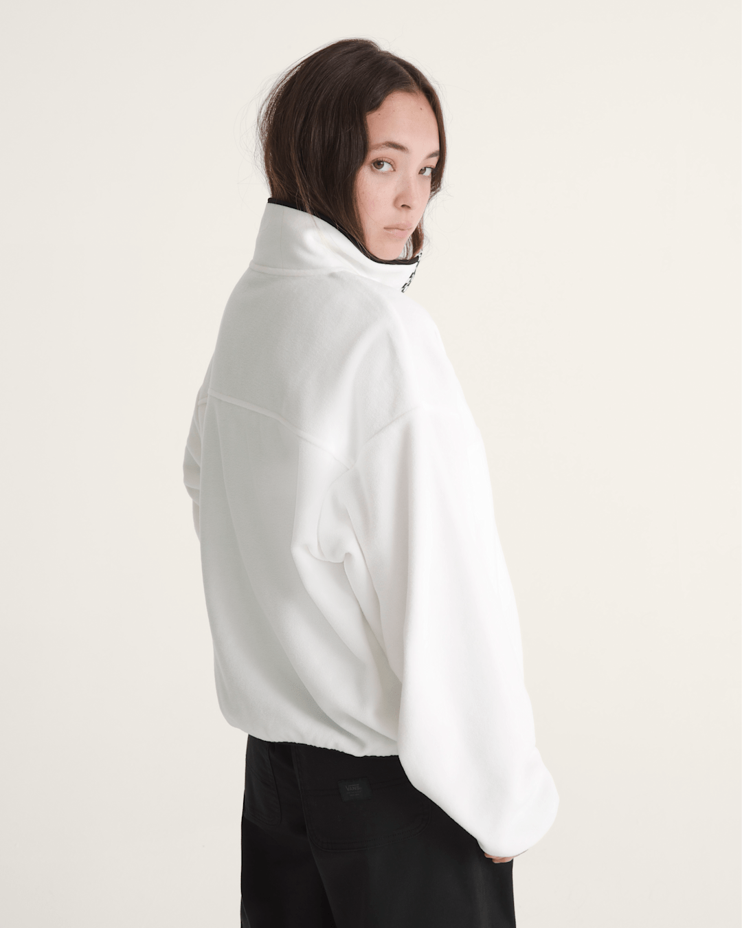 Vans Check Mark Polar Sweatshirt in Egret White