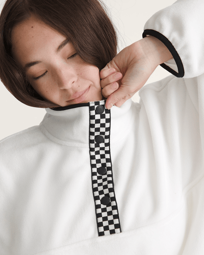 Vans Check Mark Polar Sweatshirt in Egret White