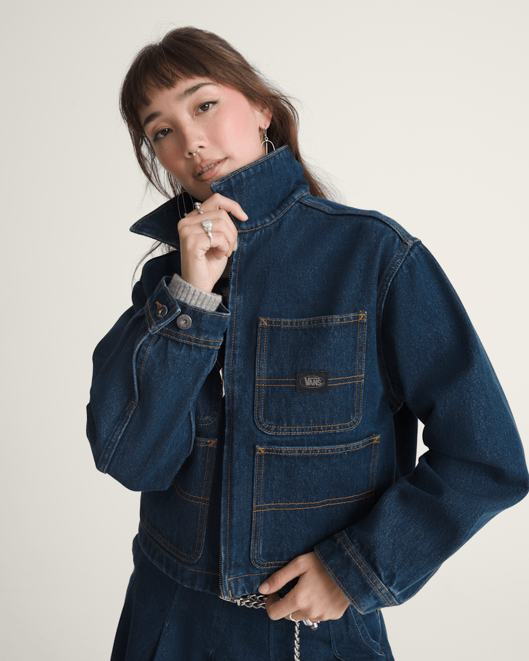 Vans Emily Boxy Work Wear Jacket in Dark Rise