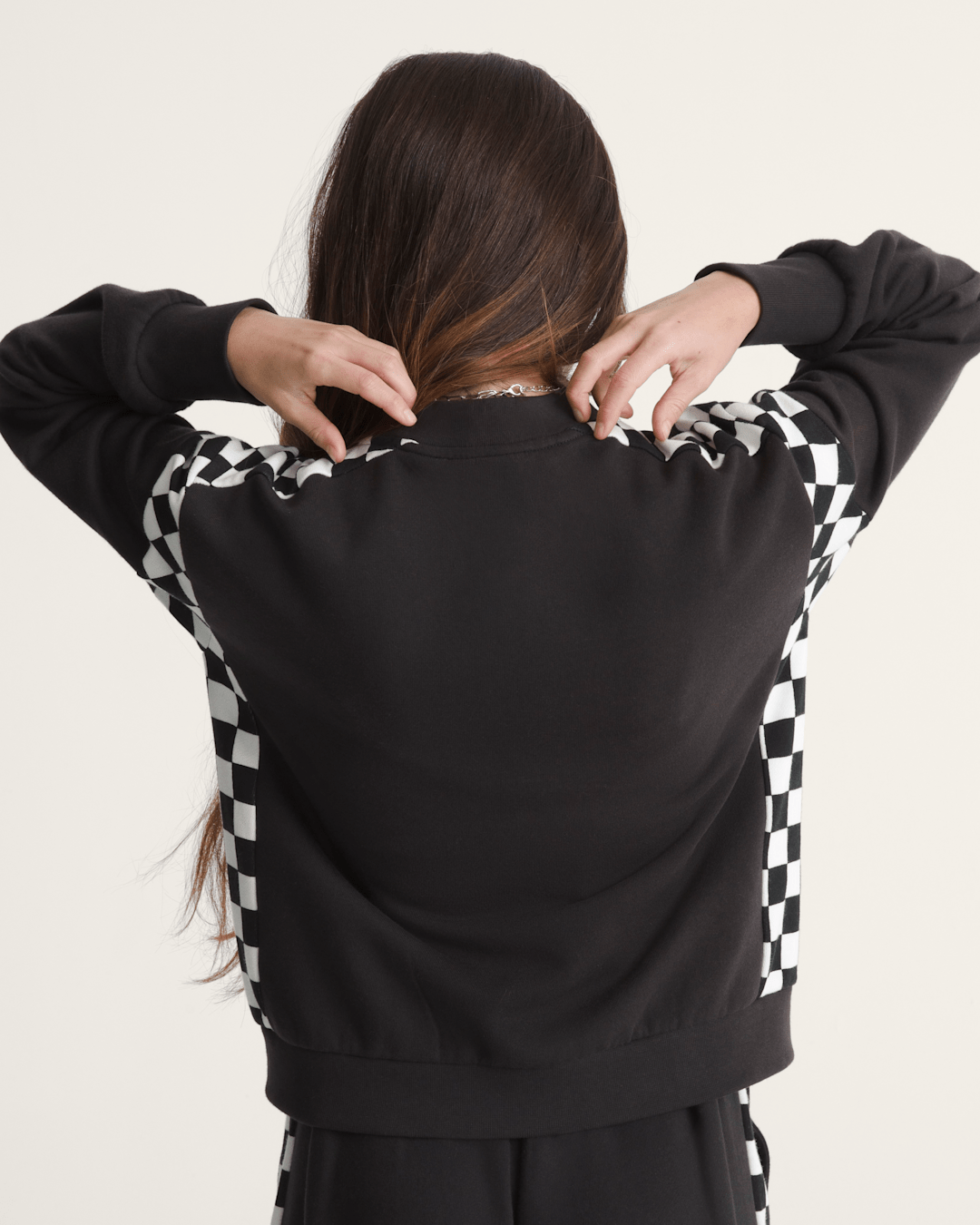 Vans Rookie Track Zip Sweatshirt in Checkerboard Black