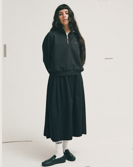 Vans Script Logo Mock Neck Sweatshirt in Black