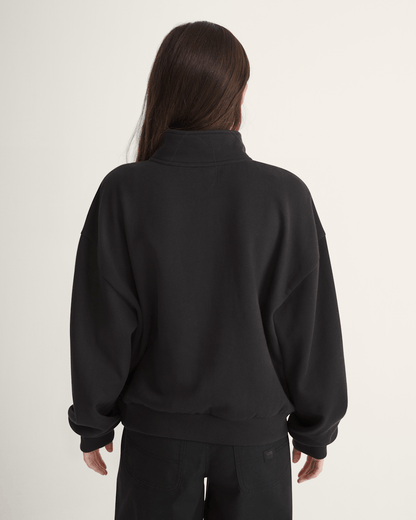 Vans Script Logo Mock Neck Sweatshirt in Black