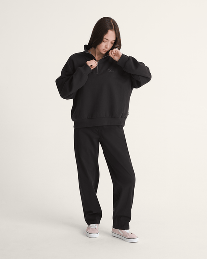 Vans Script Logo Mock Neck Sweatshirt in Black