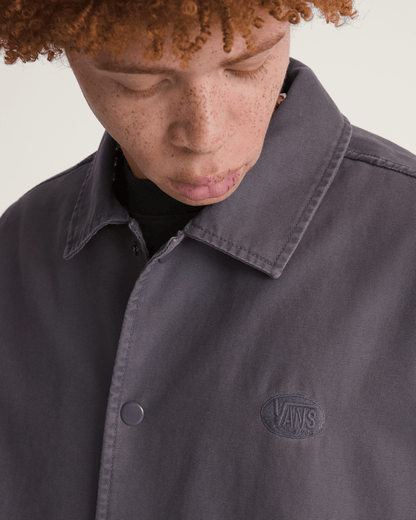 Vans Torrey Pigment Canvas Coaches Jacket in Asphalt Grey