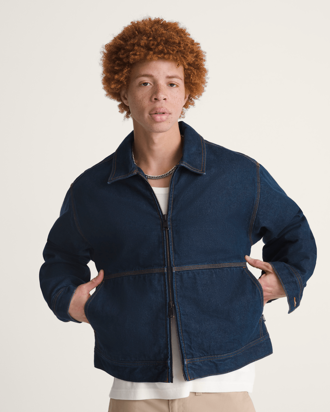 Vans Premium Denim Station Jacket in Dark Indigo Blue