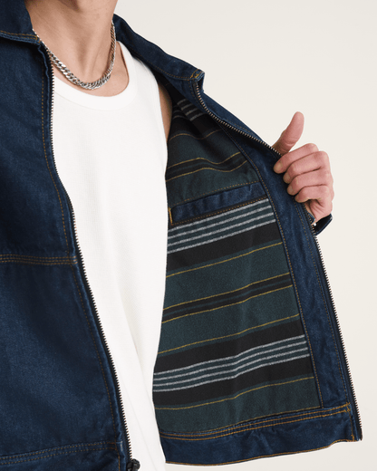 Vans Premium Denim Station Jacket in Dark Indigo Blue