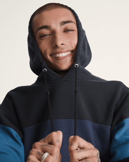 Vans Waffle Shop Reimagined Pieced Hoodie in Blue