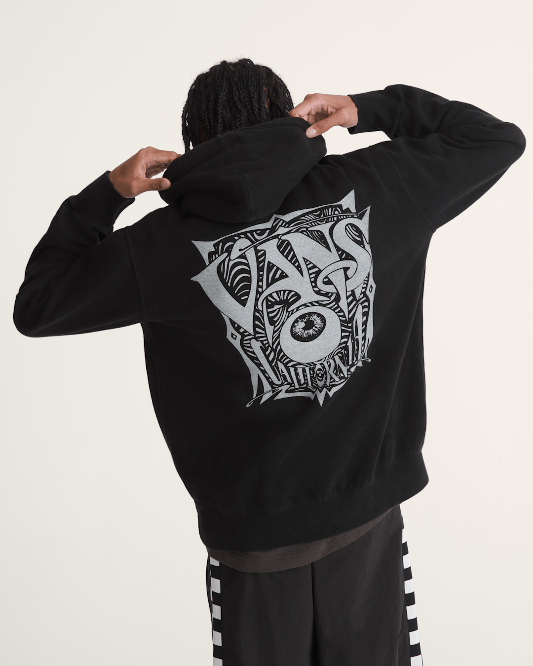 Vans Waffle Shop Optic Eye Pullover Hoodie in Black
