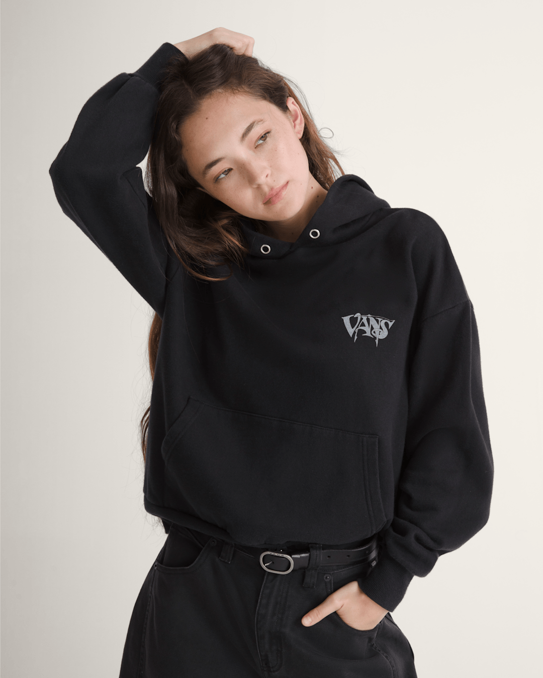 Vans Waffle Shop Optic Eye Pullover Hoodie in Black