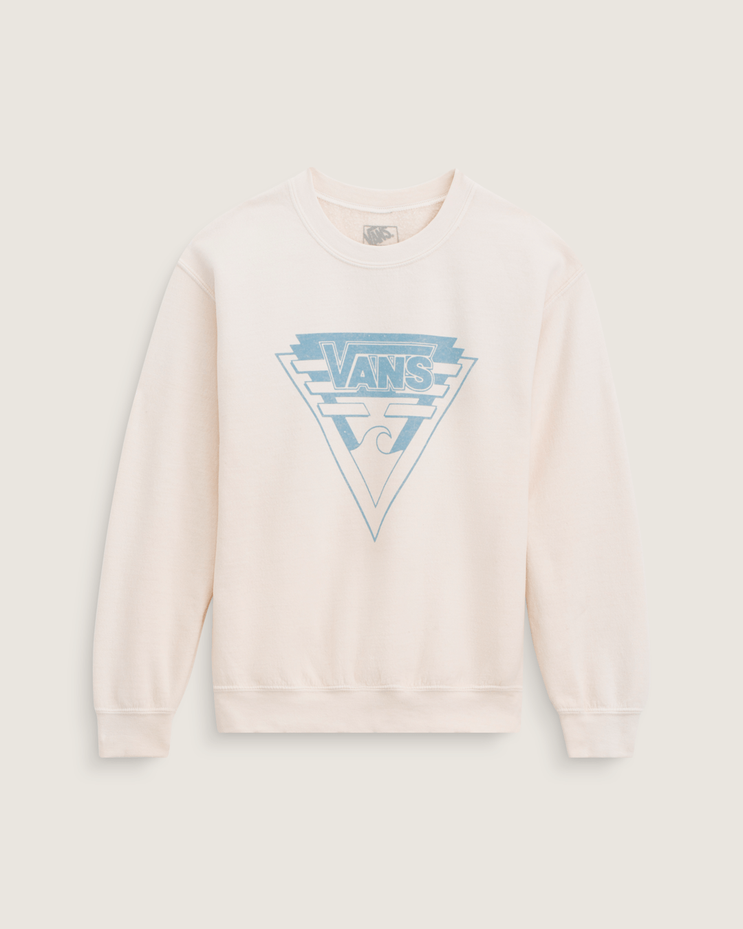 Vans Waffle Shop Wave Blend Crewneck Sweatshirt in Marshmallow White