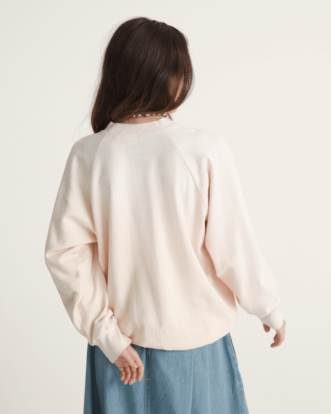 Vans Waffle Shop Wave Blend Crewneck Sweatshirt in Marshmallow White