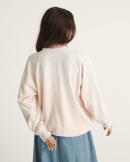Vans Waffle Shop Wave Blend Crewneck Sweatshirt in Marshmallow White