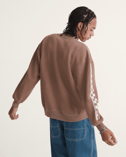 Vans Waffle Shop Checkerboard Vans Style Crew Sweatshirt in Brown