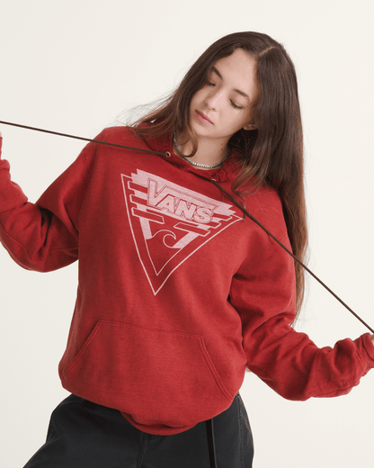 Vans Waffle Shop Wave Blend Pullover Hoodie in Red