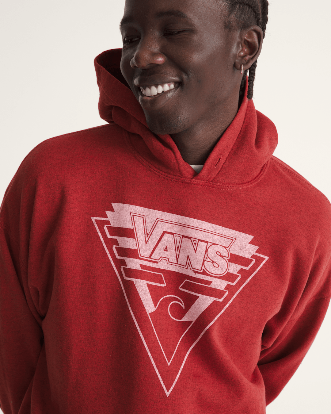 Vans Waffle Shop Wave Blend Pullover Hoodie in Red
