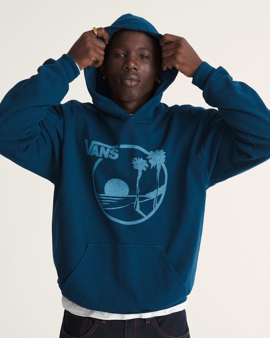 Vans Waffle Shop Sun Vans Style Pullover Hoodie in Navy Blue
