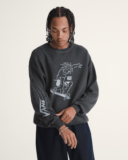 Vans Waffle Shop Skate Crest Crewneck Sweatshirt in Charcoal Grey