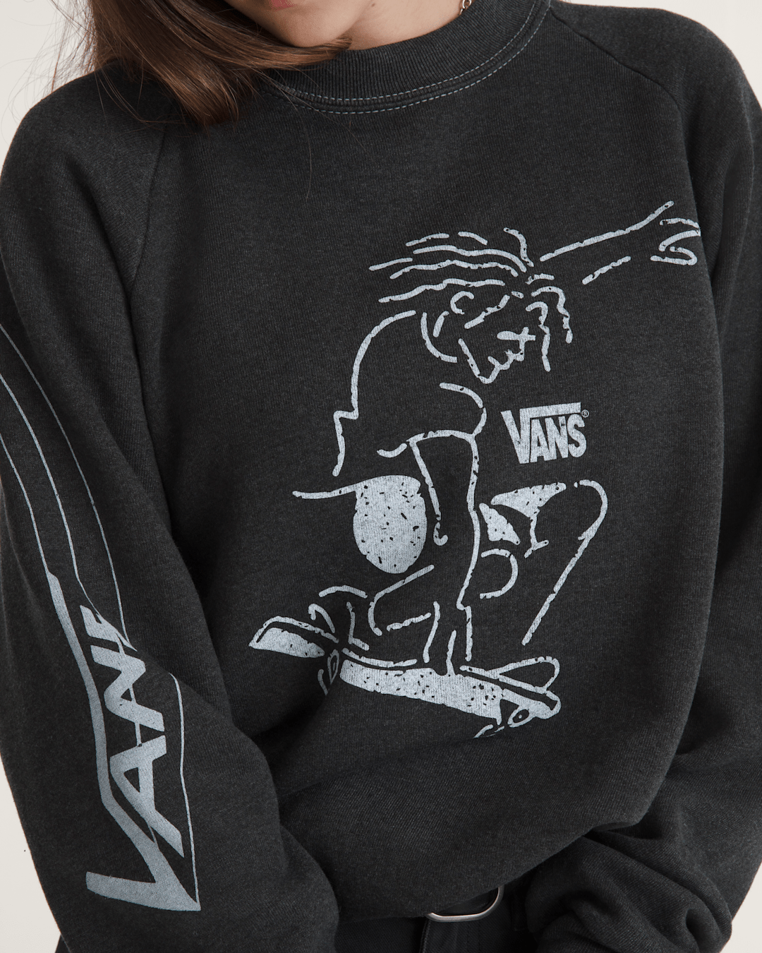 Vans Waffle Shop Skate Crest Crewneck Sweatshirt in Charcoal Grey