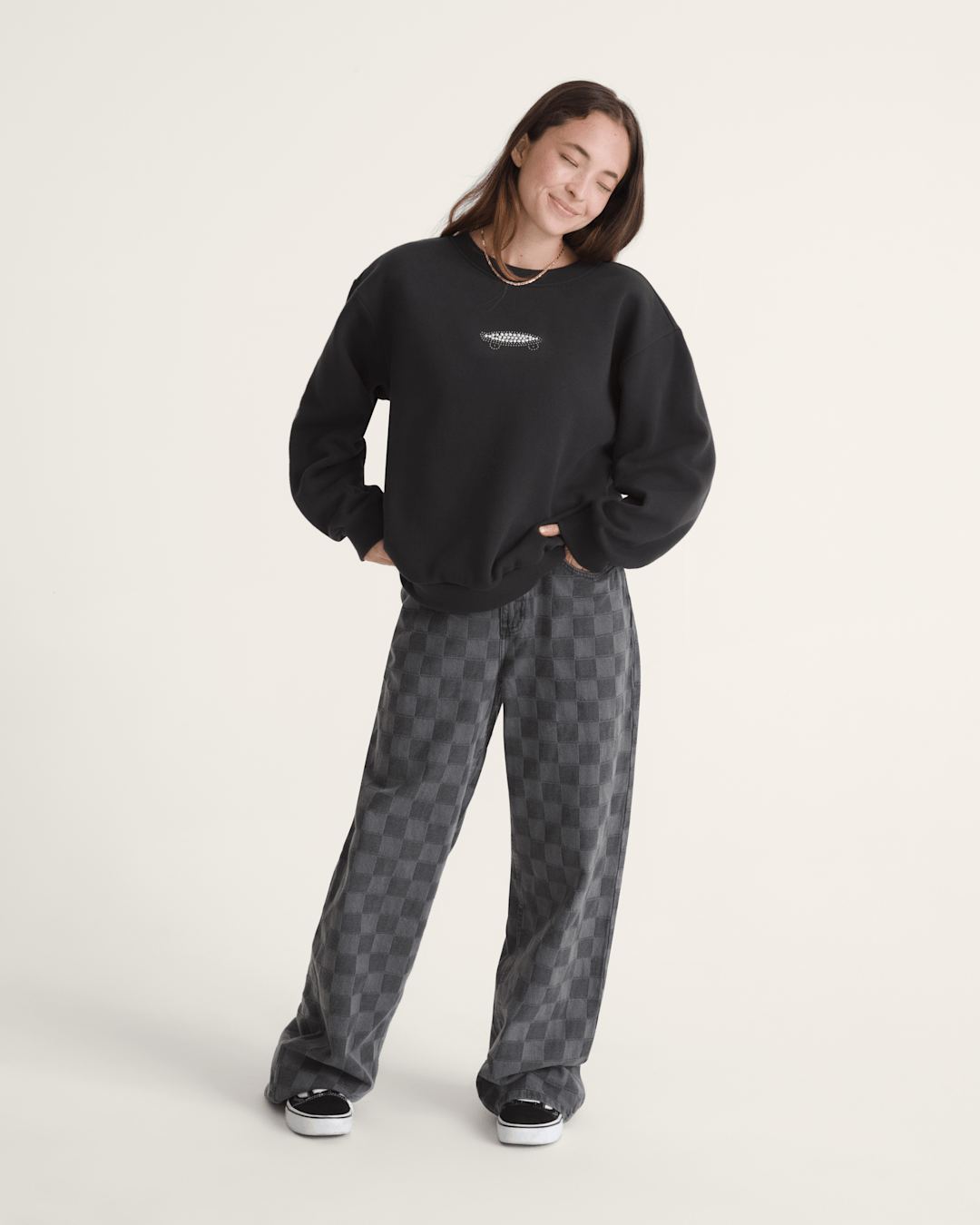 Vans Salton Pearls Crew Sweatshirt in Black