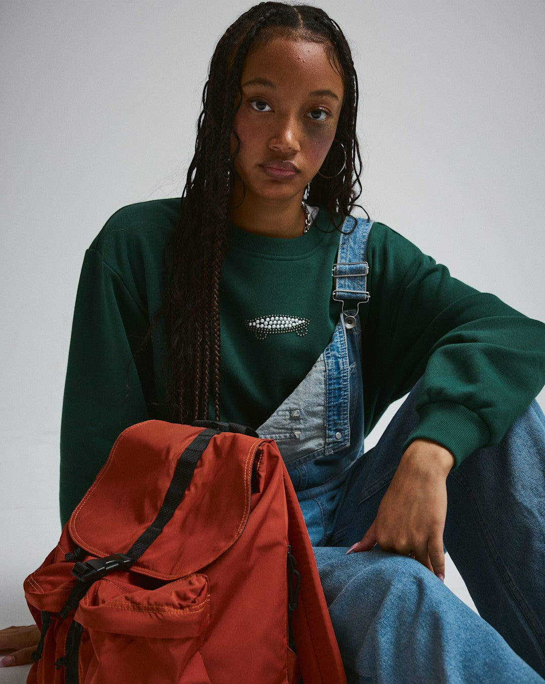 Vans Salton Pearls Crew Sweatshirt in Emerald Green