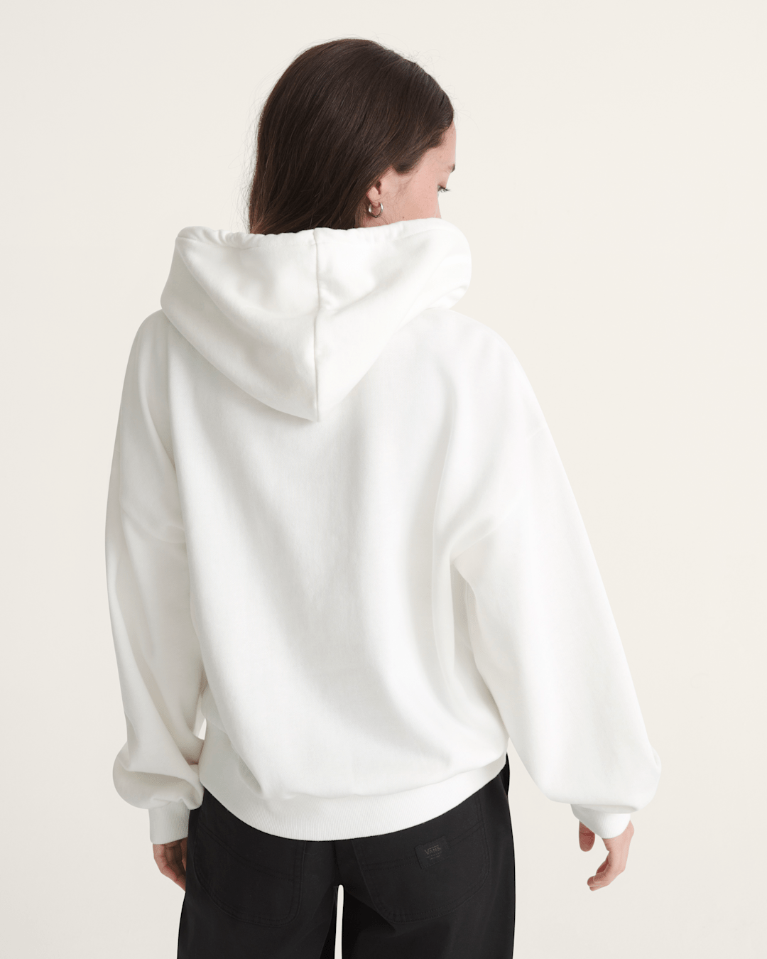 Vans Pearls Logo Retro Pullover Sweatshirt in Marshmallow White