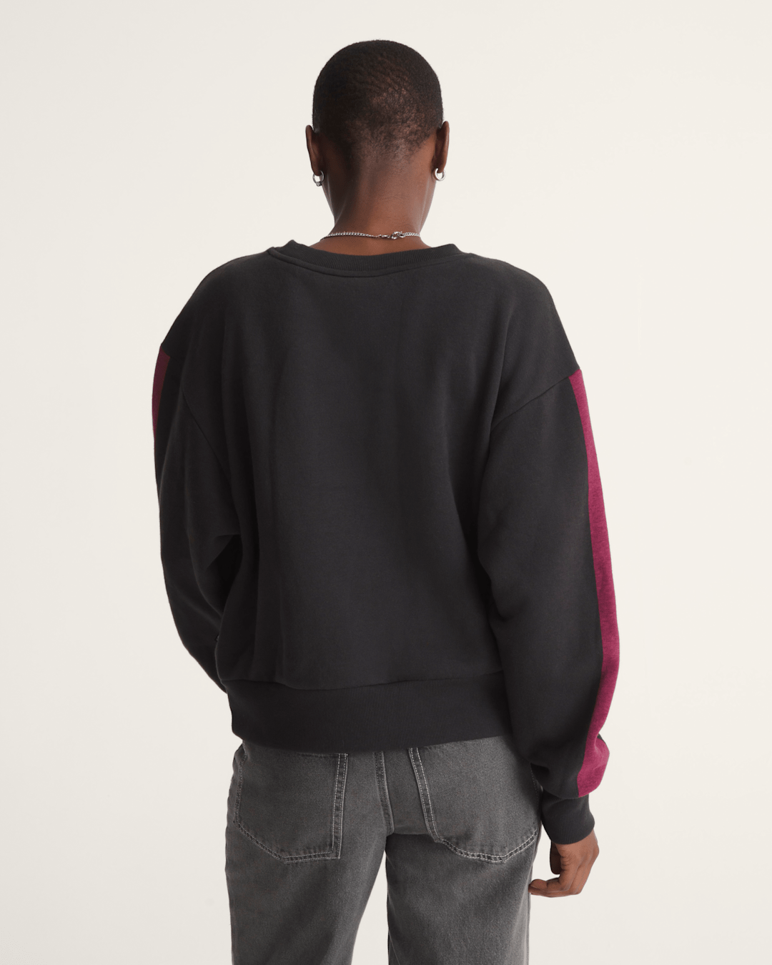 Vans Faster Crew Sweatshirt in Black / Pink