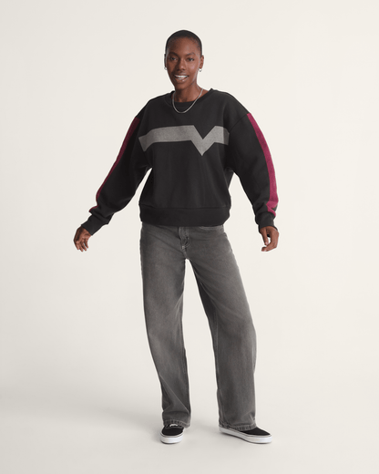 Vans Faster Crew Sweatshirt in Black / Pink
