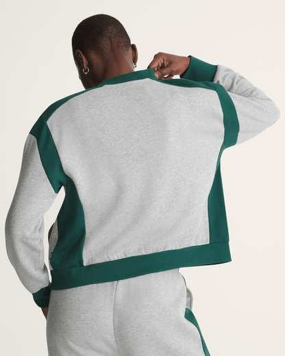 Vans Rookie Track Zip Sweatshirt in Grey / Emerald Green