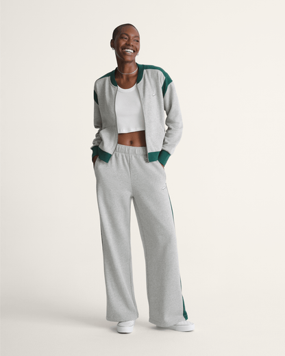 Vans Rookie Track Zip Sweatshirt in Grey / Emerald Green