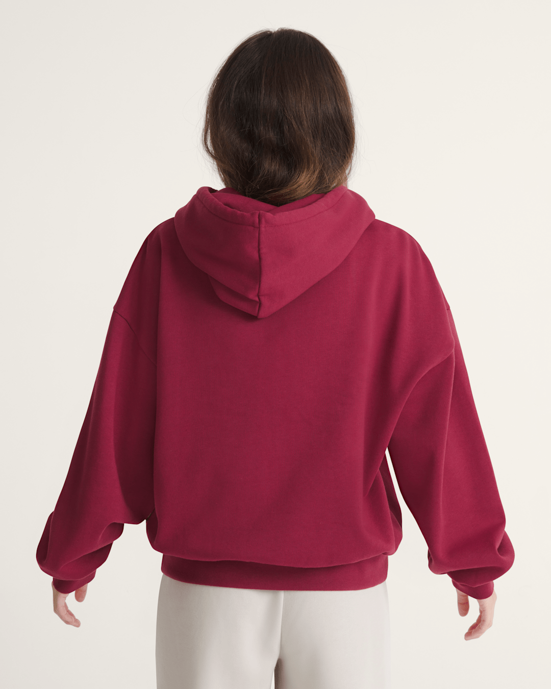 Vans Pearls Logo Retro Pullover Hoodie in Bordeaux Red