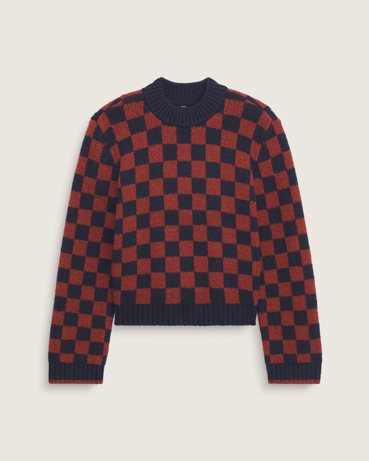 Vans Cameron Sweater in Checkerboard Blue / Red