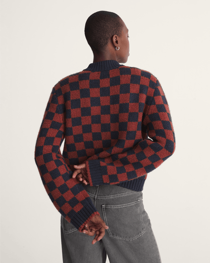 Vans Cameron Sweater in Checkerboard Blue / Red