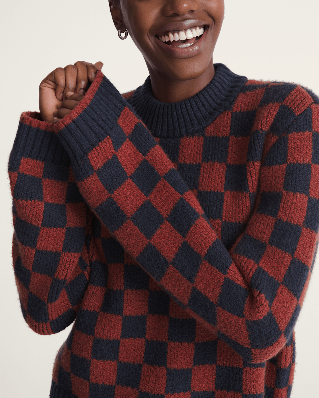 Vans Cameron Sweater in Checkerboard Blue / Red