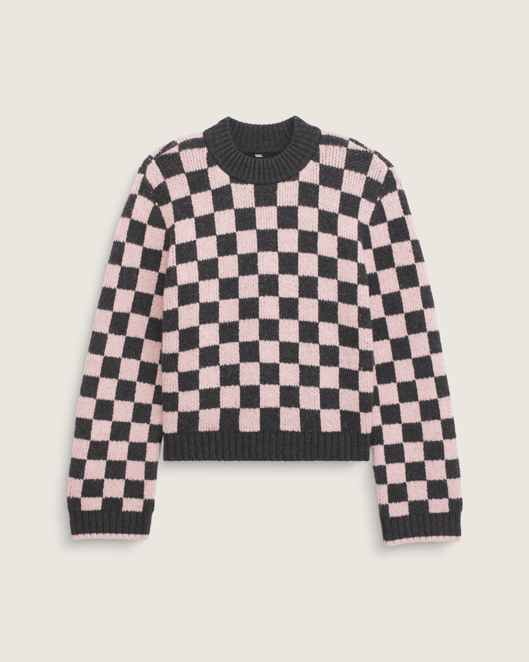 Vans Cameron Sweater in Checkerboard Grey / Pink