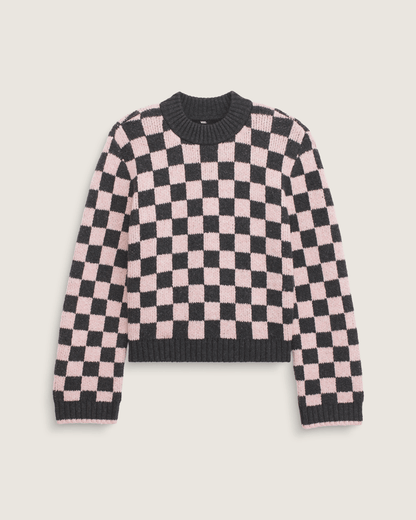 Vans Cameron Sweater in Checkerboard Grey / Pink