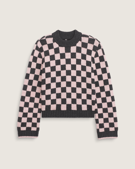 Vans Cameron Sweater in Checkerboard Grey / Pink