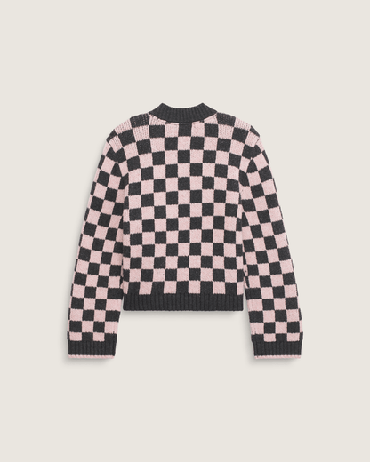 Vans Cameron Sweater in Checkerboard Grey / Pink