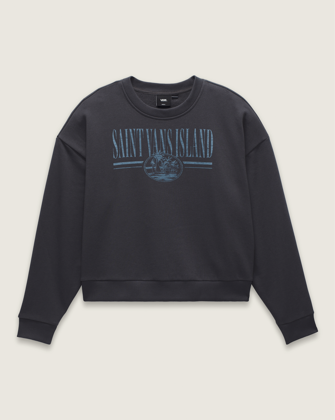 Vans Retro Isle Graphic Crew Sweatshirt in Asphalt Grey