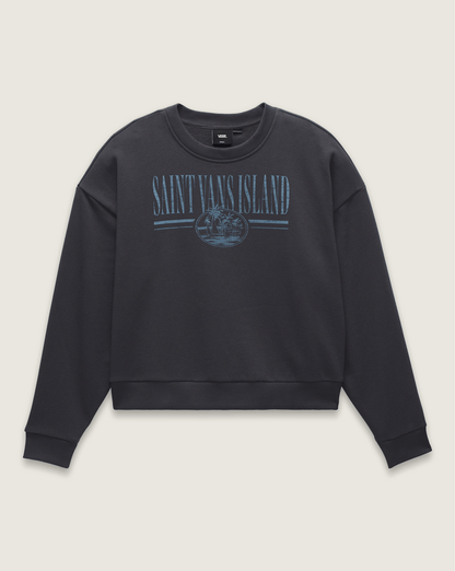 Vans Retro Isle Graphic Crew Sweatshirt in Asphalt Grey