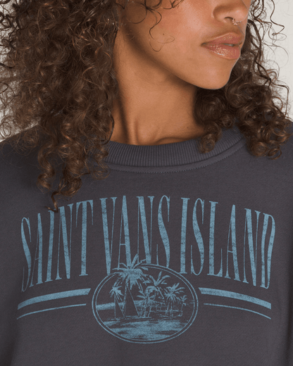 Vans Retro Isle Graphic Crew Sweatshirt in Asphalt Grey