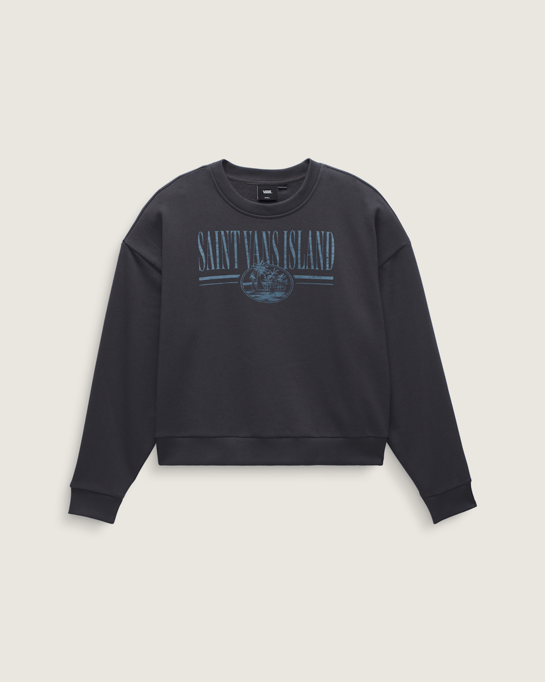 Vans Retro Isle Graphic Crew Sweatshirt in Asphalt Grey