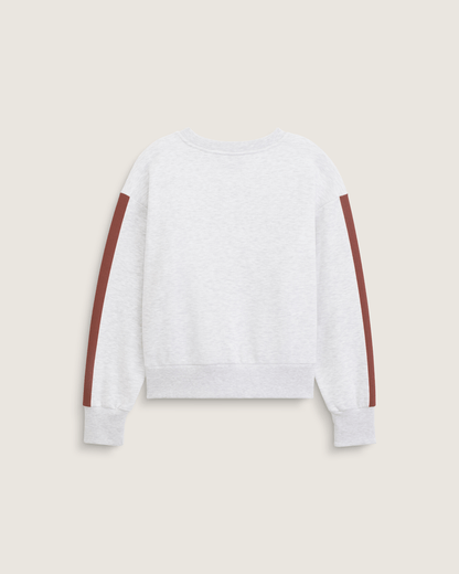 Vans Faster Crew Sweatshirt in Heather White / Port Royal Red