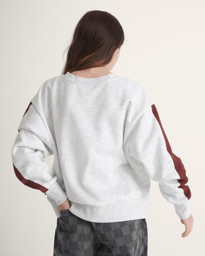 Vans Faster Crew Sweatshirt in Heather White / Port Royal Red